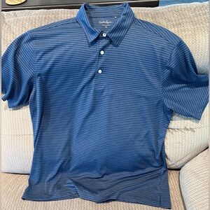 Men’s blue with black stripes XL golf or casual shirt